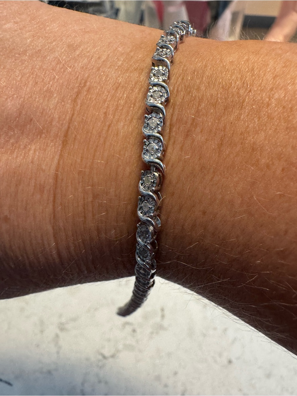 Classic Silver Tennis Bracelet with .50 CT Genuine Diamonds in Sterling Silver